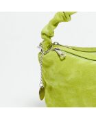 Sac à main en Velours de Cuir Belly vert clair - 28x13.5x7.5 cm