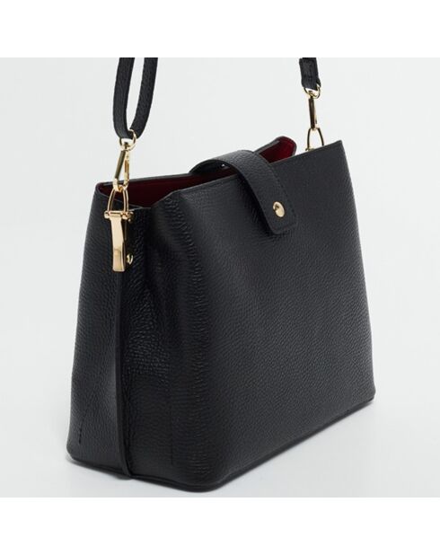Sac à main en Cuir Lessie noir - 25x21x12.5 cm
