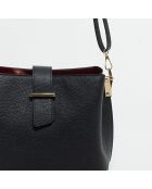 Sac à main en Cuir Lessie noir - 25x21x12.5 cm