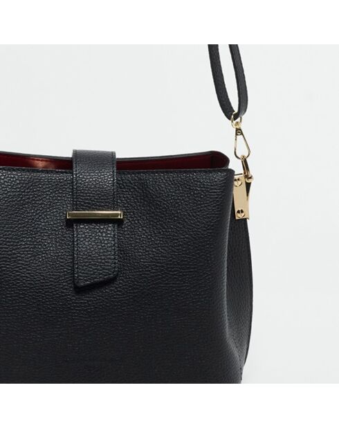 Sac à main en Cuir Lessie noir - 25x21x12.5 cm