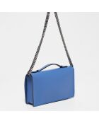 Sac bandoulière en Cuir Stacy bleu - 22x12x4 cm