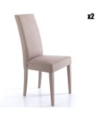 2 Chaises en velours Lella grises - 100x46x45 cm