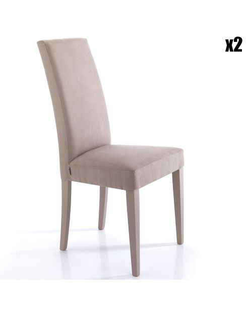 2 Chaises en velours Lella grises - 100x46x45 cm