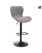 2 Tabourets de bar Diamond gris/noir - 87/107x48x55 cm