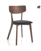 2 Chaises Varm noyer/gris - 80x44x47 cm
