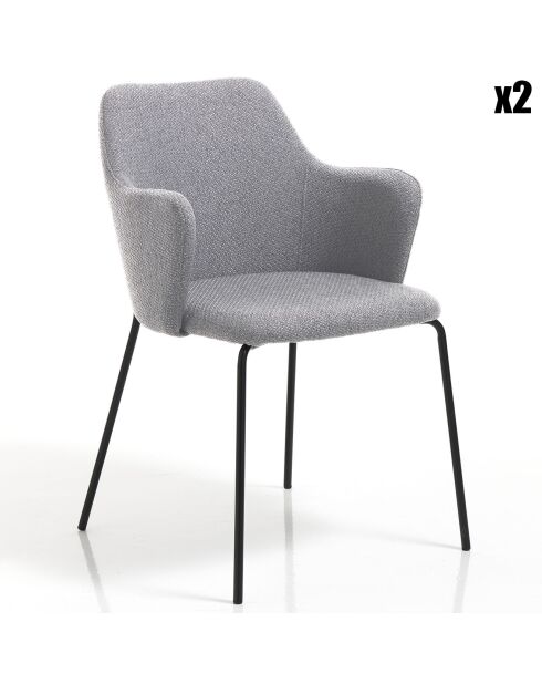 2 Chaises Sonia gris/noir - 85x55x59 cm
