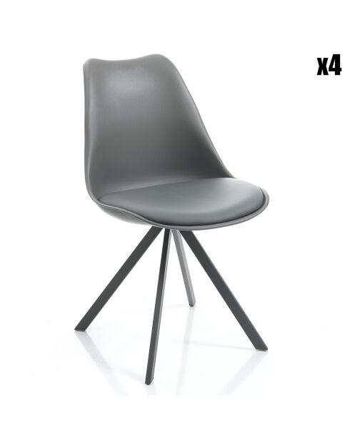 4 Chaises Kiki Slim grises - 82x48x58 cm