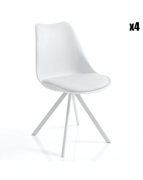 4 Chaises Kiki Slim blanches - 82x48x58 cm