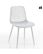 4 Chaises d'intérieur/extérieur blanches - 80x46x55 cm