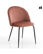 4 Chaises Selly rose poudré - 76x53x56 cm