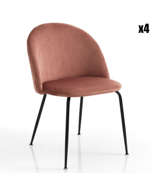 4 Chaises Selly rose poudré - 76x53x56 cm