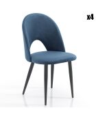 4 Chaises Nail bleu/noir - 87x48x54 cm