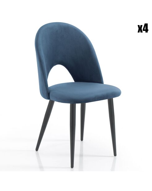 4 Chaises Nail bleu/noir - 87x48x54 cm