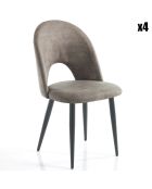 4 Chaises Nail gris/noir - 87x48x54 cm