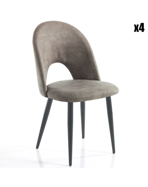 4 Chaises Nail gris/noir - 87x48x54 cm