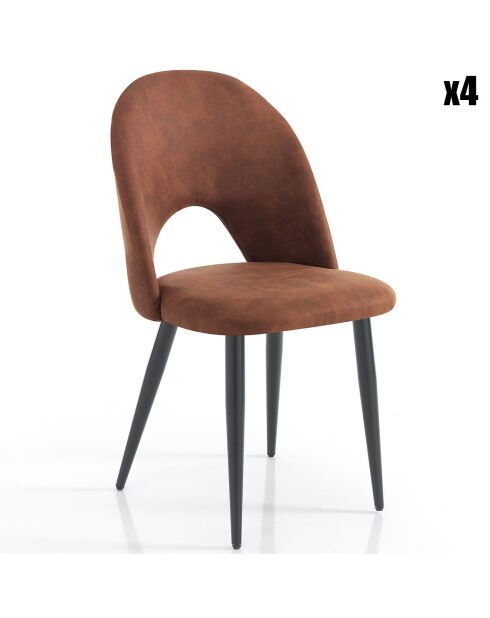 4 Chaises Nail marron - 87x48x54 cm