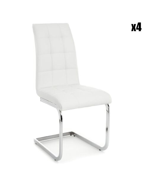 4 Chaises Cozy blanches - 98x44x58 cm