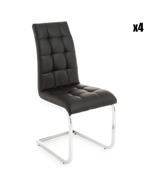 4 Chaises Cozy noires - 98x44x58 cm