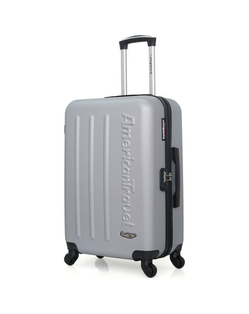 Valise Moyen Séjour 4 roues simples Bronx 65 cm grise