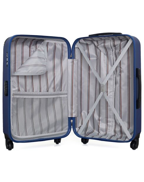 Valise Moyen Séjour 4 roues simples Porter 65 cm bleue