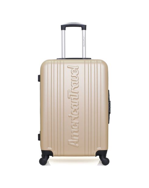 Valise Moyen Séjour 4 roues simples Springfield 65 cm beige