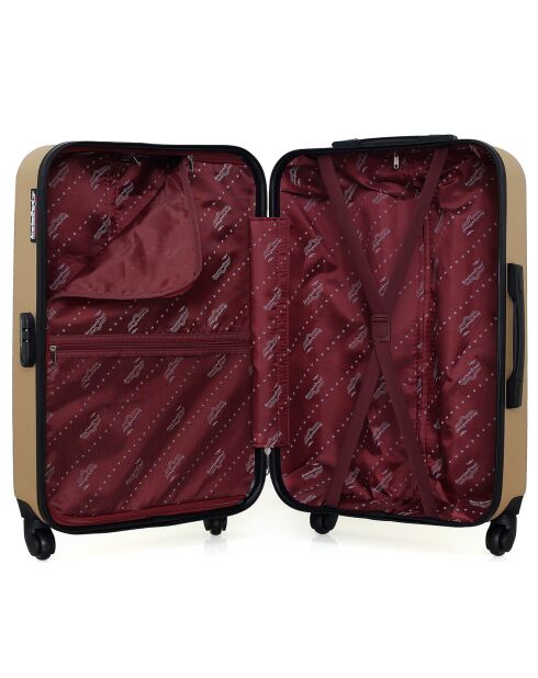 Valise Moyen Séjour 4 roues simples Springfield 65 cm beige