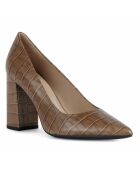 Escarpins en Cuir Bigliana tabac - Talon 9 cm