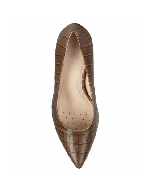 Escarpins en Cuir Bigliana tabac - Talon 9 cm