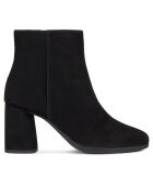 Bottines en Velours de Cuir Calinda noires - Talon 8 cm