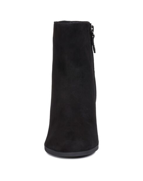 Bottines en Velours de Cuir Calinda noires - Talon 8 cm