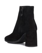 Bottines en Velours de Cuir Calinda noires - Talon 8 cm