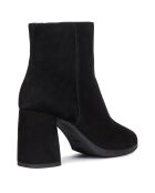 Bottines en Velours de Cuir Calinda noires - Talon 8 cm