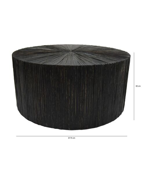 Table basse en bois et feuilles de cocotier marron - 75x35 cm