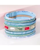 Manchette Idyl Of Crystal argenté/turquoise