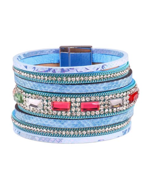 Manchette Idyl Of Crystal argenté/turquoise