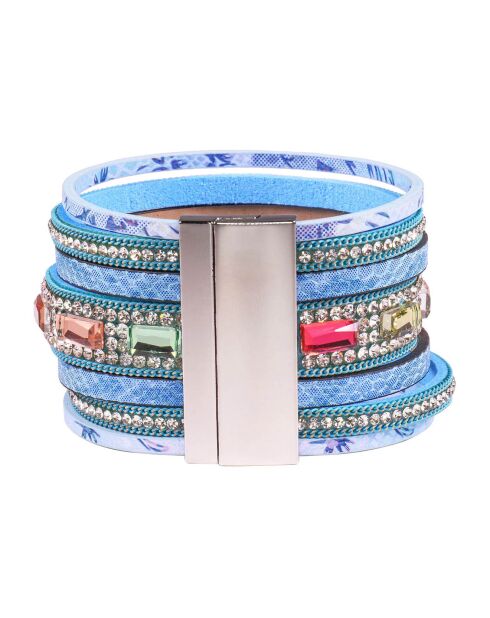 Manchette Idyl Of Crystal argenté/turquoise