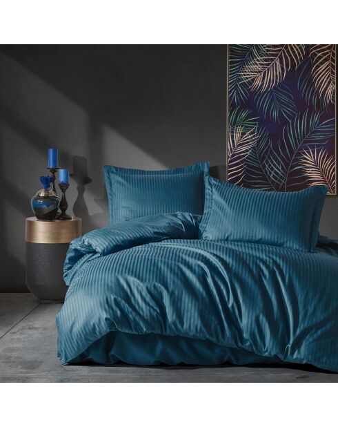 Parure housse de couette Stripe bleue