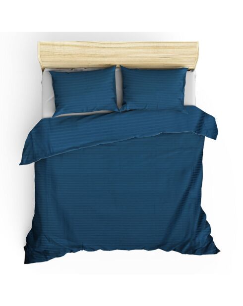 Parure housse de couette Stripe bleue