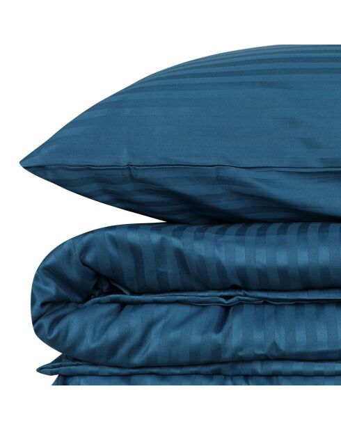 Blaues Bettbezug-Set mit Streifenmuster