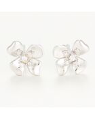 Boucles d'oreilles Pistil Diamant 0.05 ct or blanc