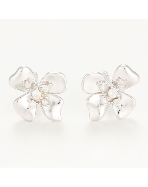 Boucles d'oreilles Pistil Diamant 0.05 ct or blanc