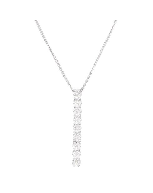 Collana in oro bianco 0,054 ct, fila di 9 diamanti