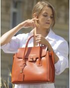 Sac à main en Cuir Jane orange foncé - 36x35x24cn cm
