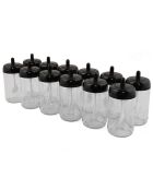 12 Pots à épices noirs - 6.5x6.5x13 cm