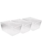 3 Organisateurs de réfrigérateur transparents - 20x32.5x14 cm
