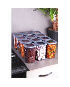 12 Pots à épices gris - 11x11x17 cm