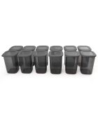 12 Pots à épices gris - 11x11x17 cm