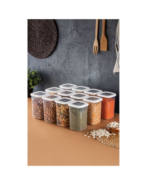 12 witte opbergdozen - 10x10x16,5 cm