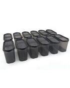 12 Boîtes de conservation anthracite - 9x19x12.5 cm