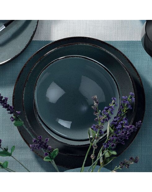 Service de table bleu en Porcelaine - 18 pièces